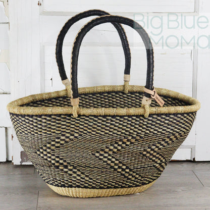 Big Blue Moma Bolga Basket - Special Shopper Large - Natural Palette