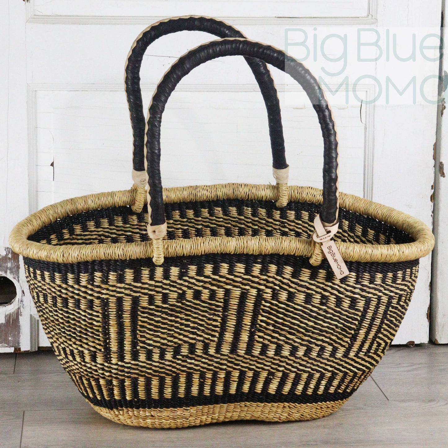 Big Blue Moma Bolga Basket - Special Shopper Large - Natural Palette