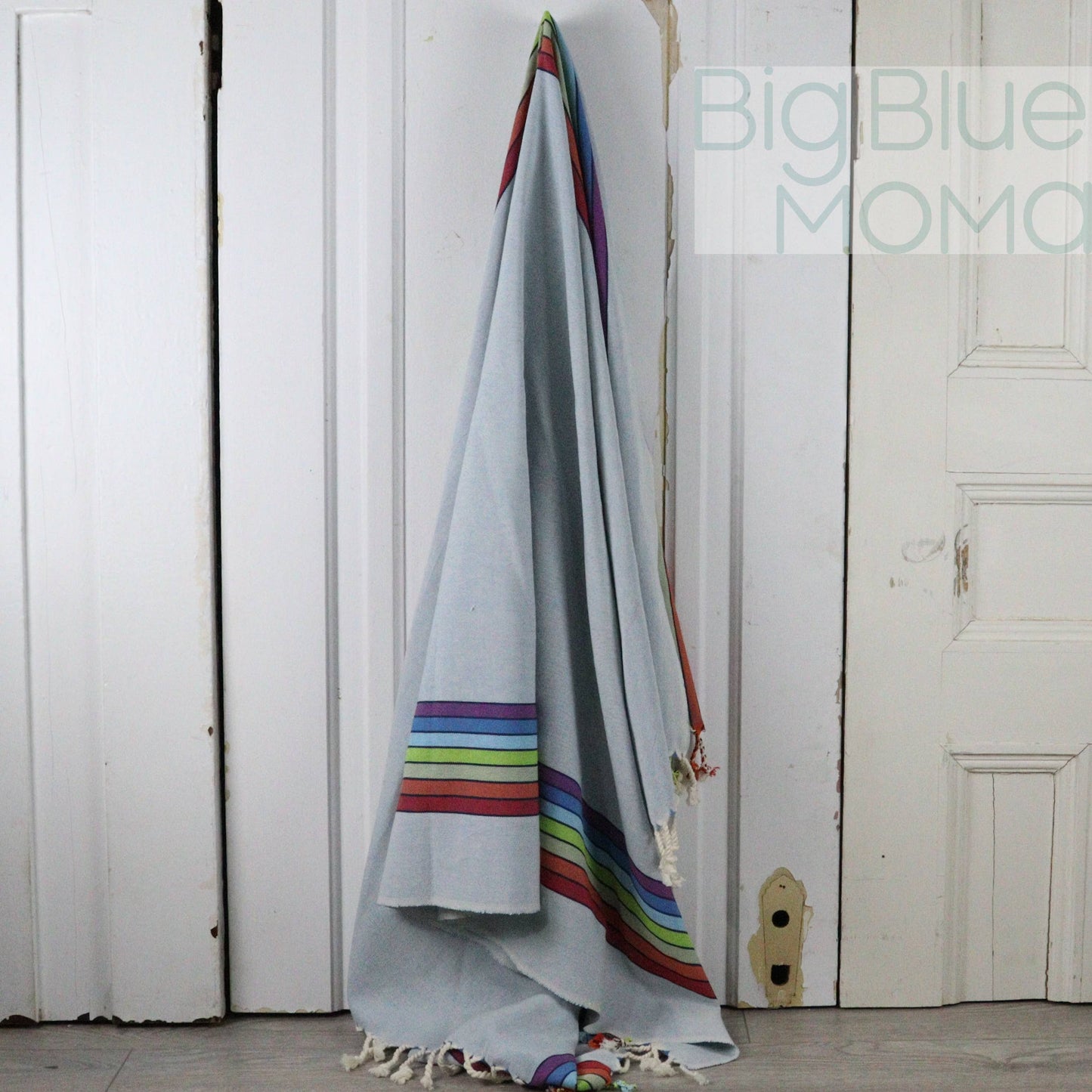Big Blue Moma Rainbow Peshtemal: Baby Pink / Standard