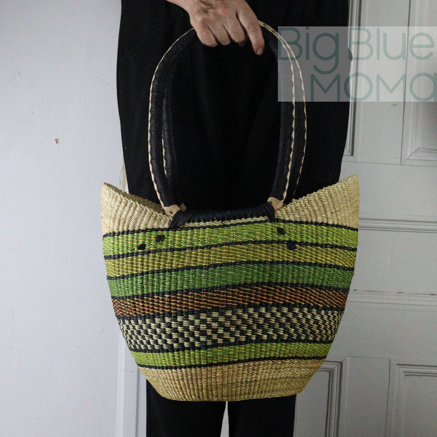 Big Blue Moma Shoulder Shopper - Traditional Palette