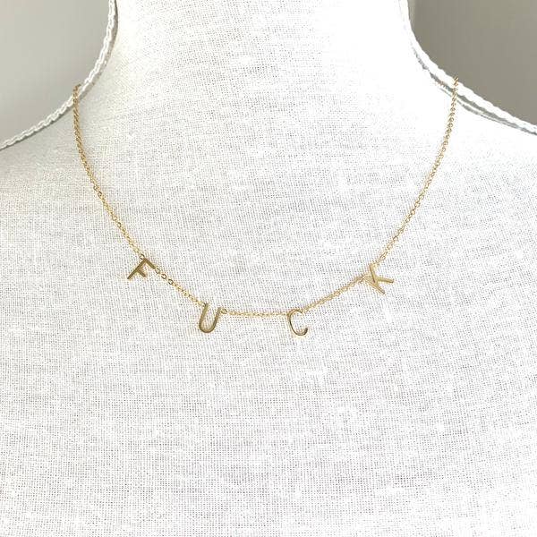 Royce and Oak Swear Word Necklace - Gold