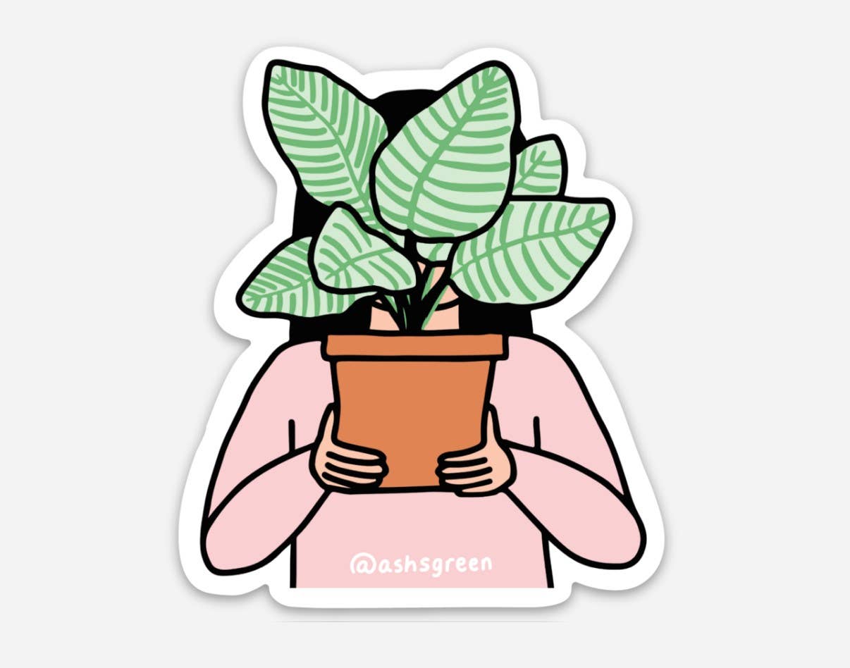 Girl with Plant - 3" vinyl sticker