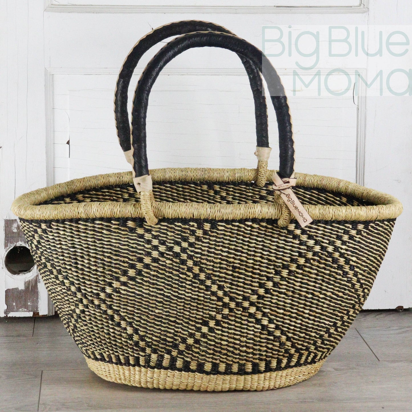 Big Blue Moma Bolga Basket - Special Shopper Large - Natural Palette