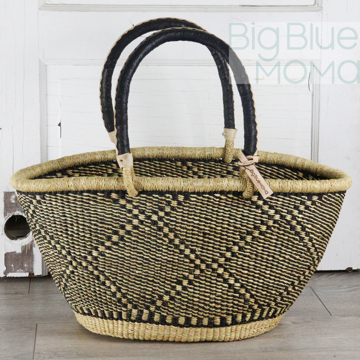 Big Blue Moma Bolga Basket - Special Shopper Large - Natural Palette
