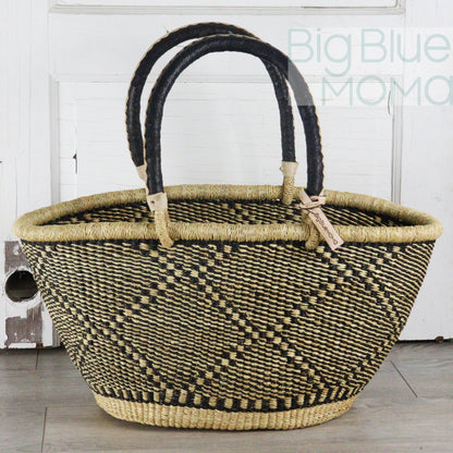 Big Blue Moma Bolga Basket - Special Shopper Large - Natural Palette