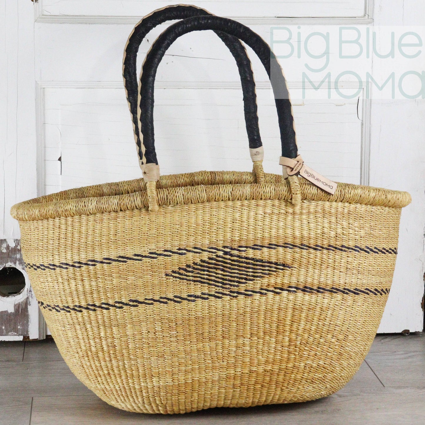 Big Blue Moma Bolga Basket - Special Shopper Large - Natural Palette