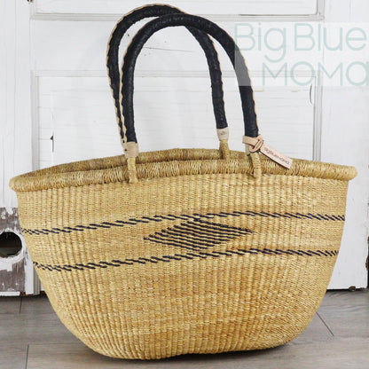 Big Blue Moma Bolga Basket - Special Shopper Large - Natural Palette