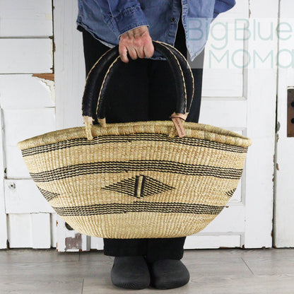 Big Blue Moma Bolga Basket - Special Shopper Large - Natural Palette