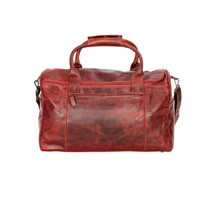 Large Leather Weekender Bag - Casual Vintage Look: Sandal