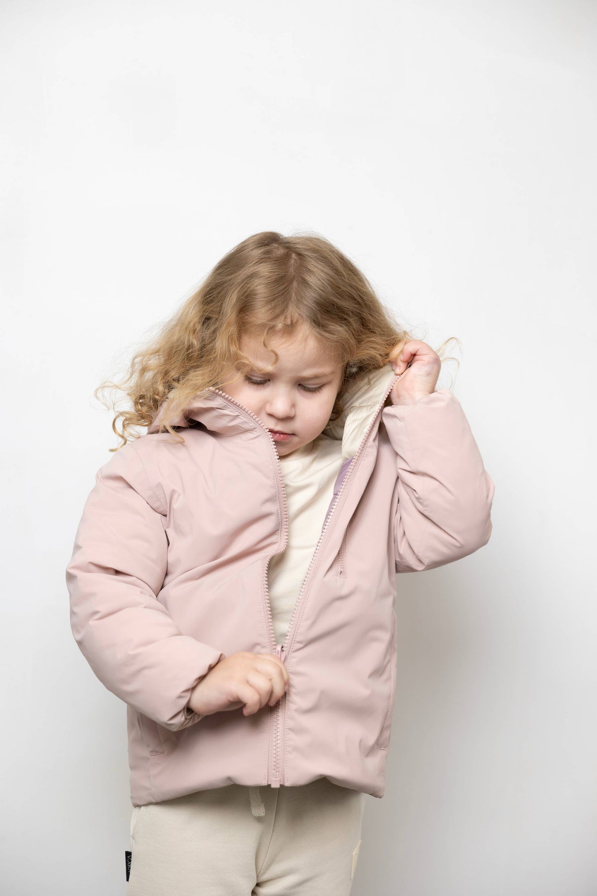 KidORCA Porteau Reversible Waterproof Puffer Jacket - Dusty Rose, additional product photograph 3