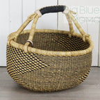 Big Blue Moma Bolga Basket - Large Round Basket - Natural Palette