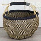 Big Blue Moma Bolga Basket - Large Round Basket - Natural Palette