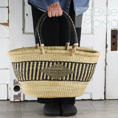 Big Blue Moma Bolga Basket - Special Shopper Large - Natural Palette