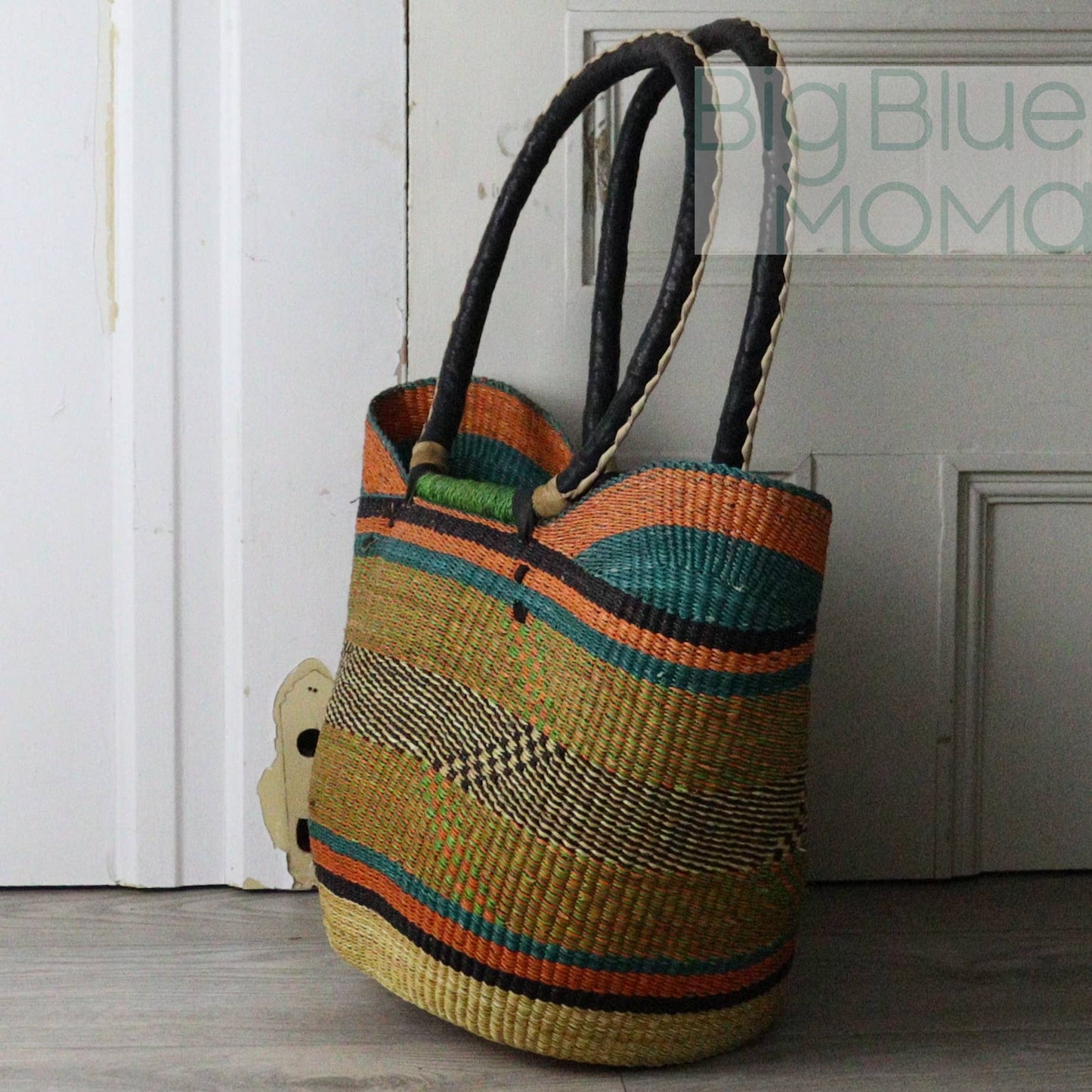 Big Blue Moma Shoulder Shopper - Traditional Palette