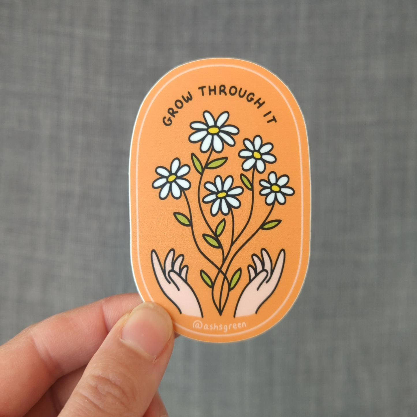 Grow Through It - 3" vinyl sticker: Pink
