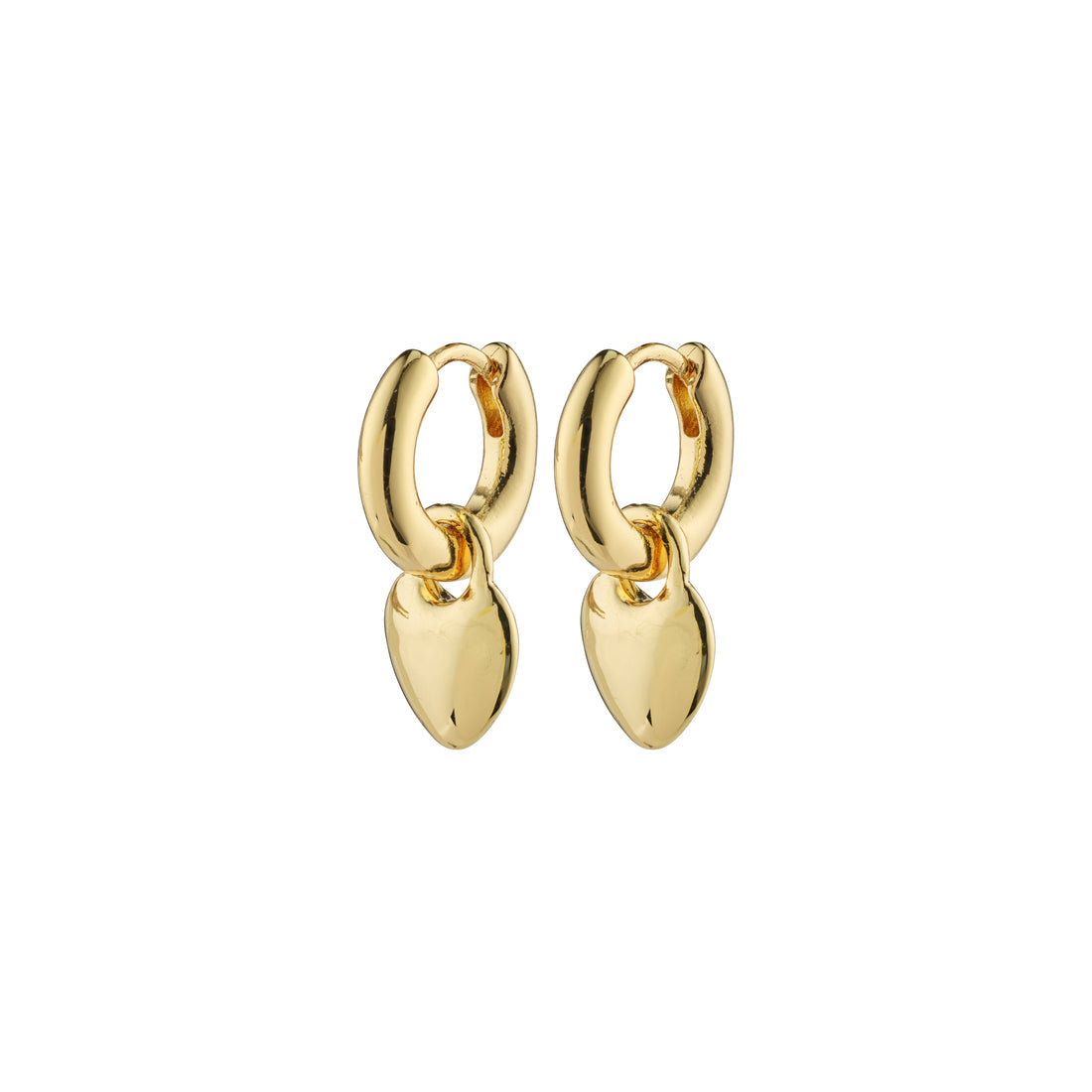 Pilgrim Sophia recycled gold-plated heart hoops