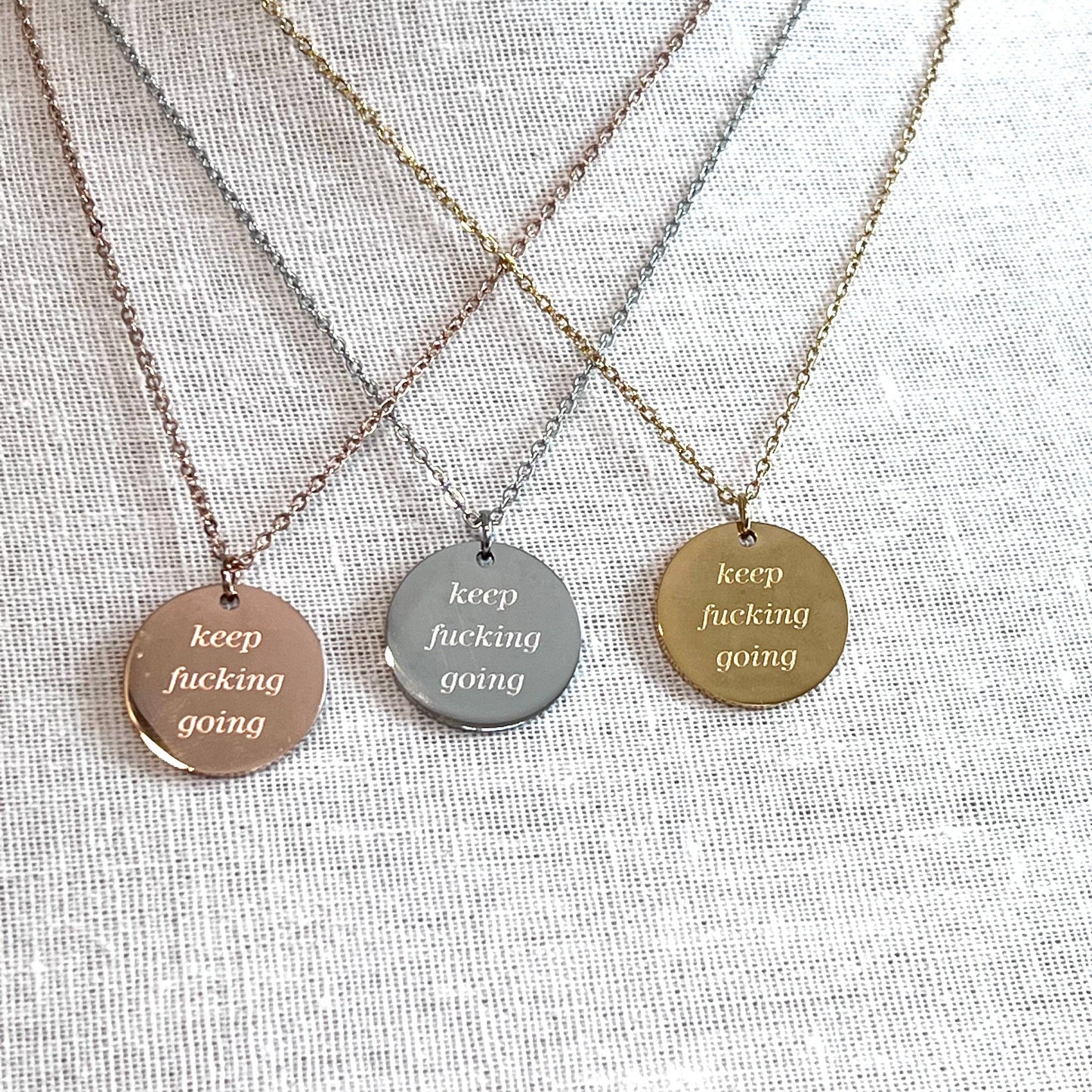 Royce and Oak Keep F*cking Going Necklace - Silver