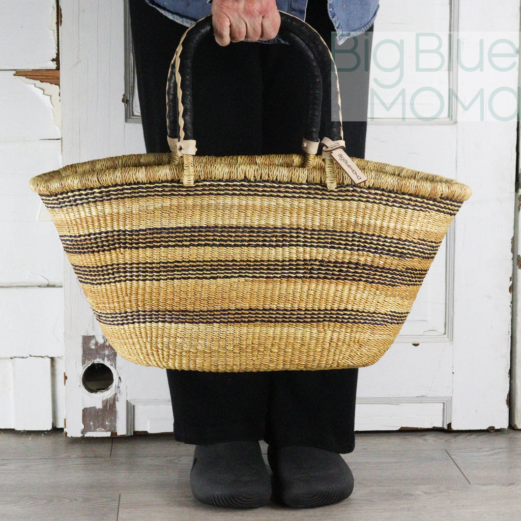 Big Blue Moma Bolga Basket - Special Shopper Large - Natural Palette