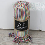 Big Blue Moma Colourful Stripe Peshtemal: Frosted Mint