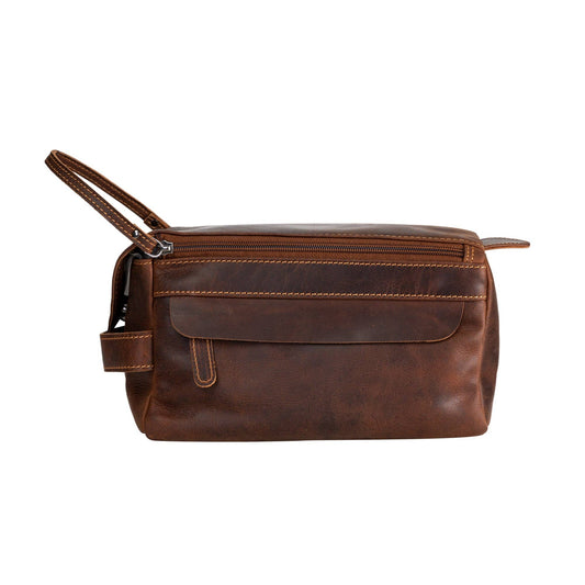 Greenwood Leather Darwin Travel Wash Bag - Sandal