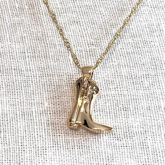 Royce and Oak Western Boot Necklace - Gold
