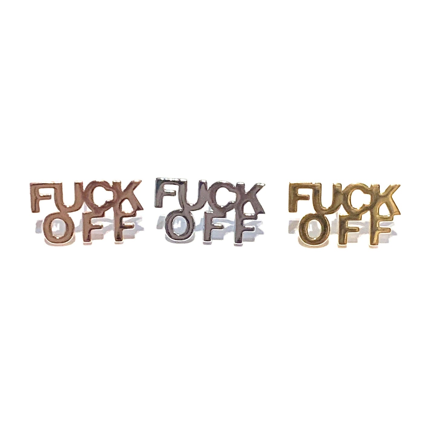 Royce and Oak Curse F OFF Earrings - Silver