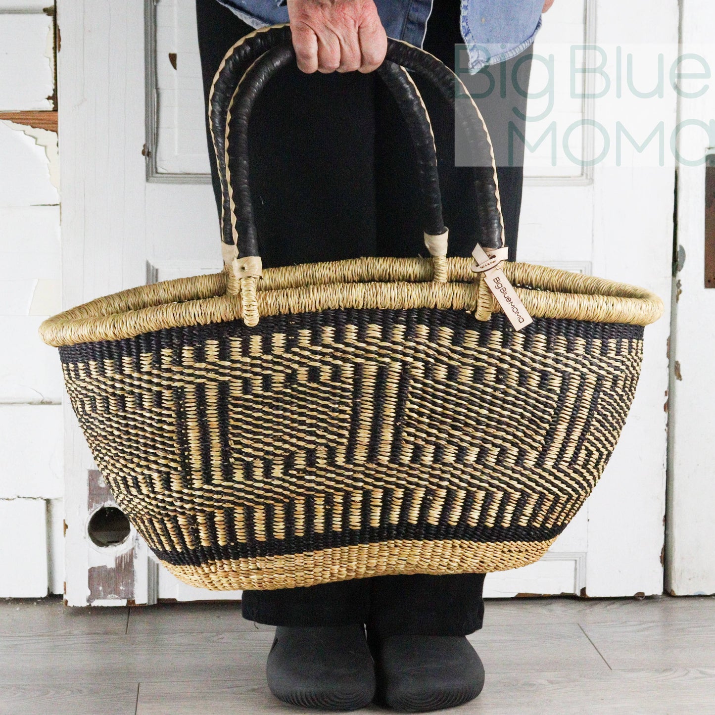 Big Blue Moma Bolga Basket - Special Shopper Large - Natural Palette