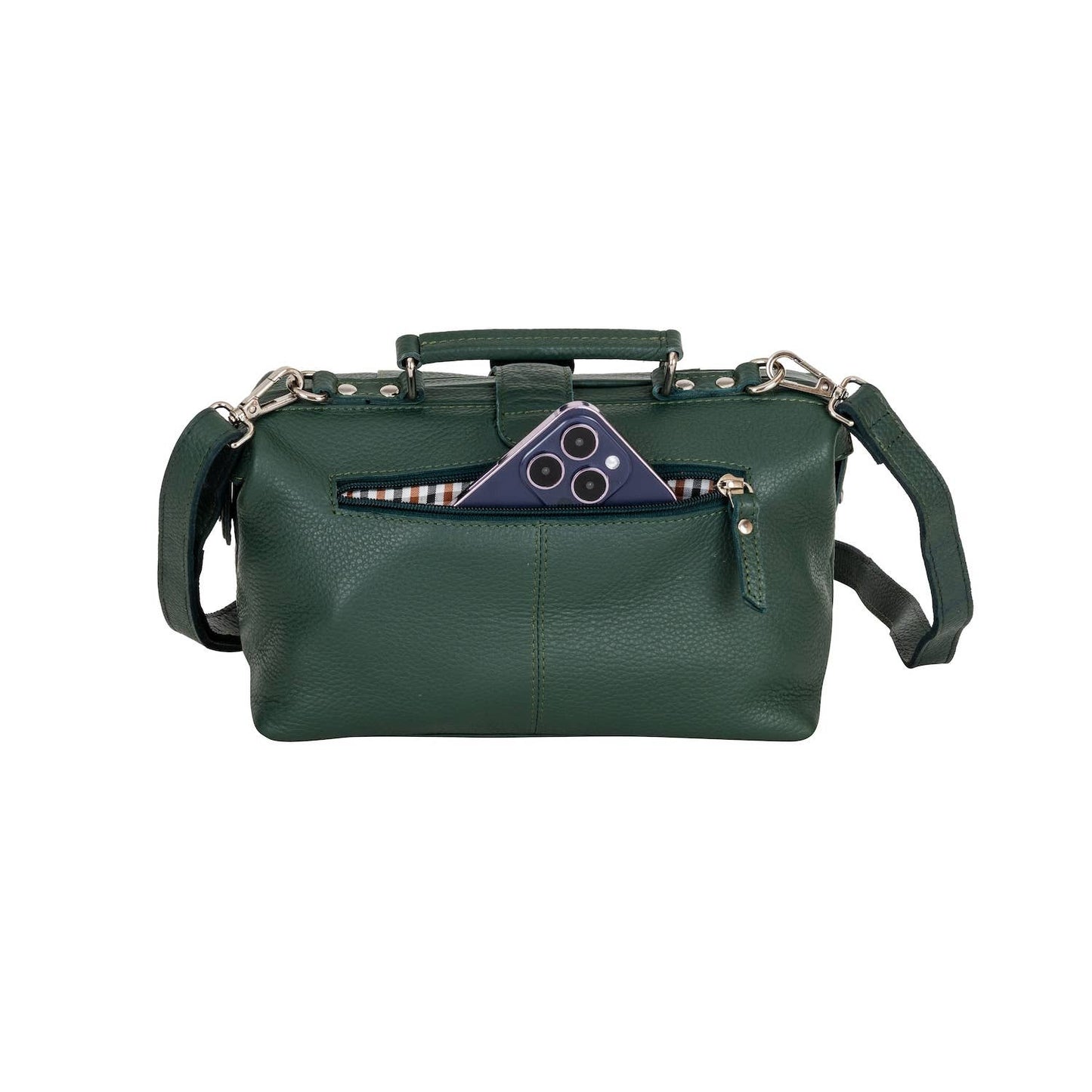 Bella, Women’s Full Grain Leather Bag: OLIVE GREEN