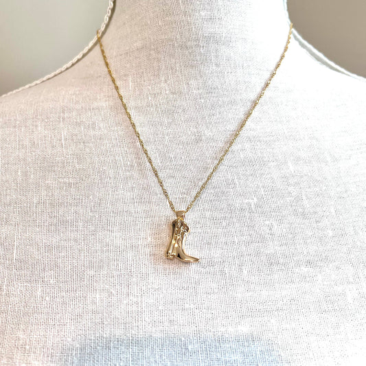 Royce and Oak Western Boot Necklace - Gold