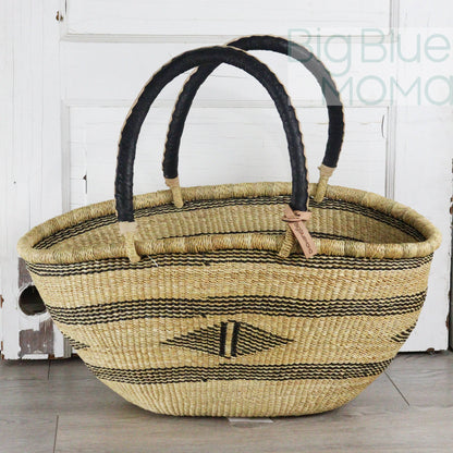 Big Blue Moma Bolga Basket - Special Shopper Large - Natural Palette