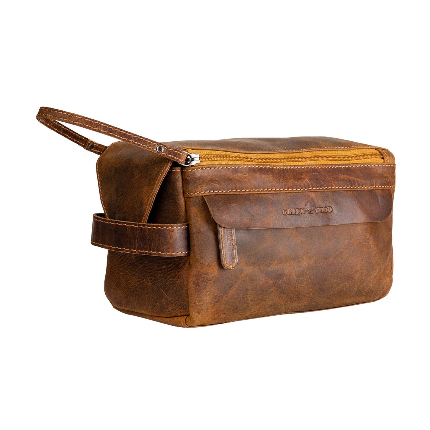 Greenwood Leather Darwin Travel Wash Bag - Sandal