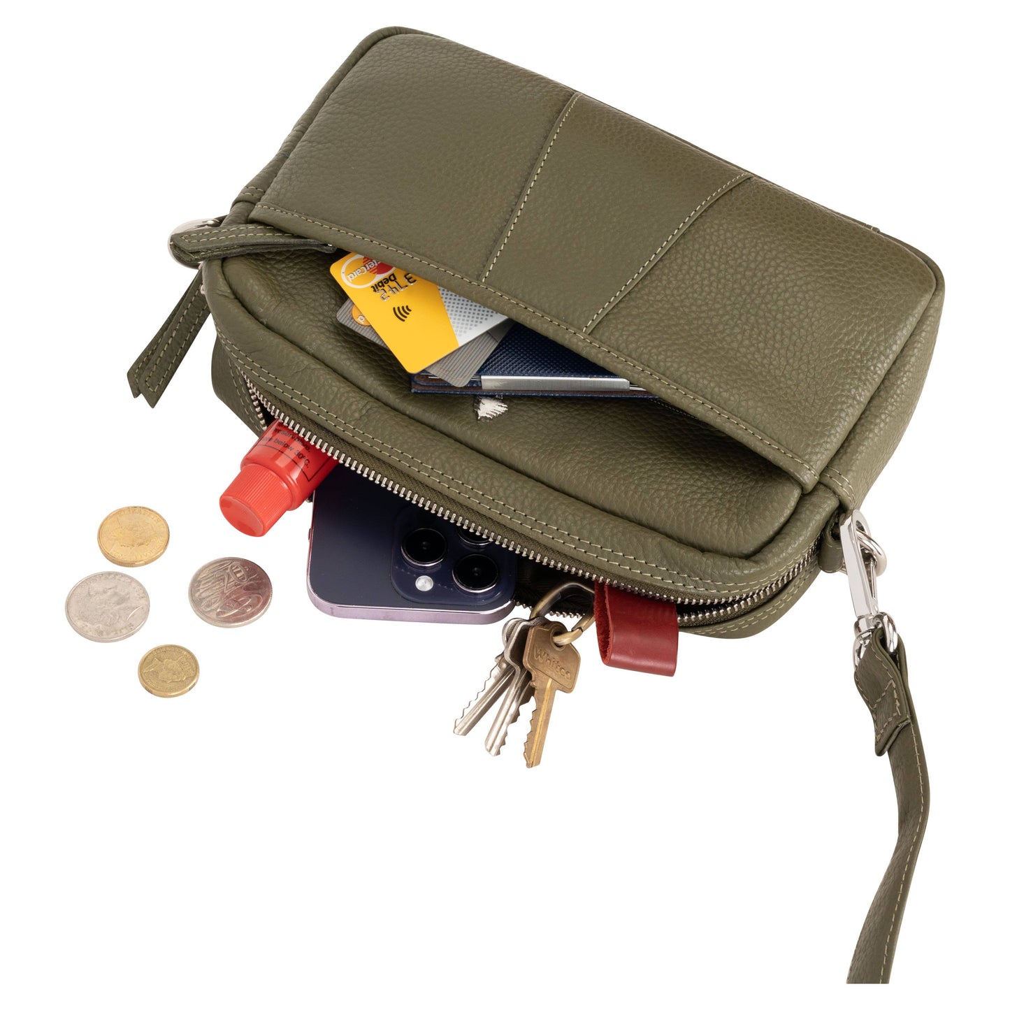 Elora Mini Crossbody – Leather Bag: SeaGreen
