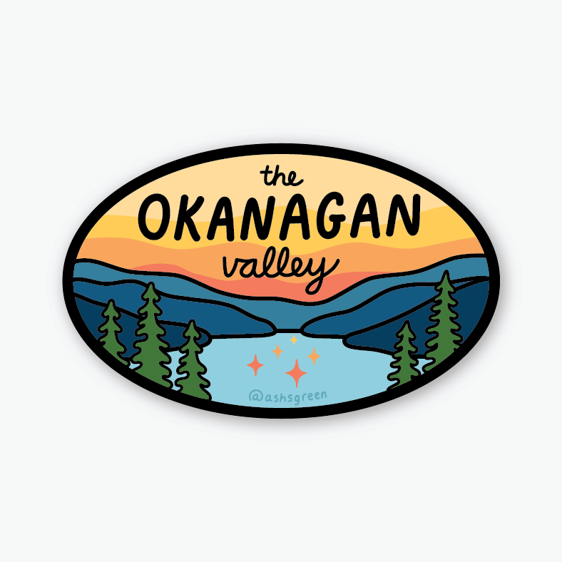 Retro Okanagan Valley - 3" vinyl sticker