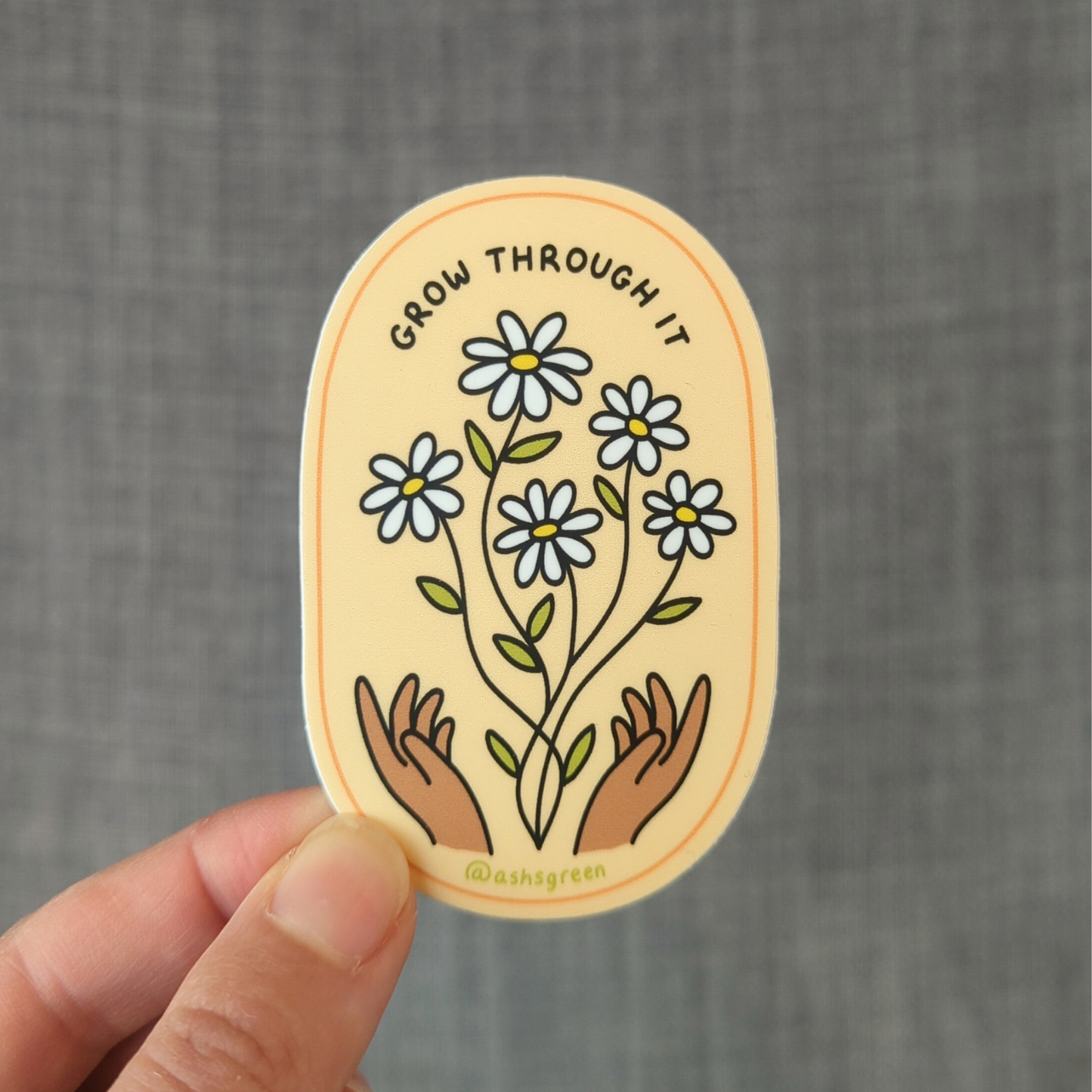 Grow Through It - 3" vinyl sticker: Pink