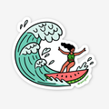 Watermelon Surfer - 3" vinyl sticker