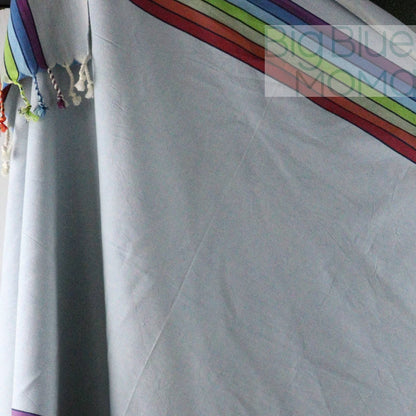 Big Blue Moma Rainbow Peshtemal: Baby Blue / Standard