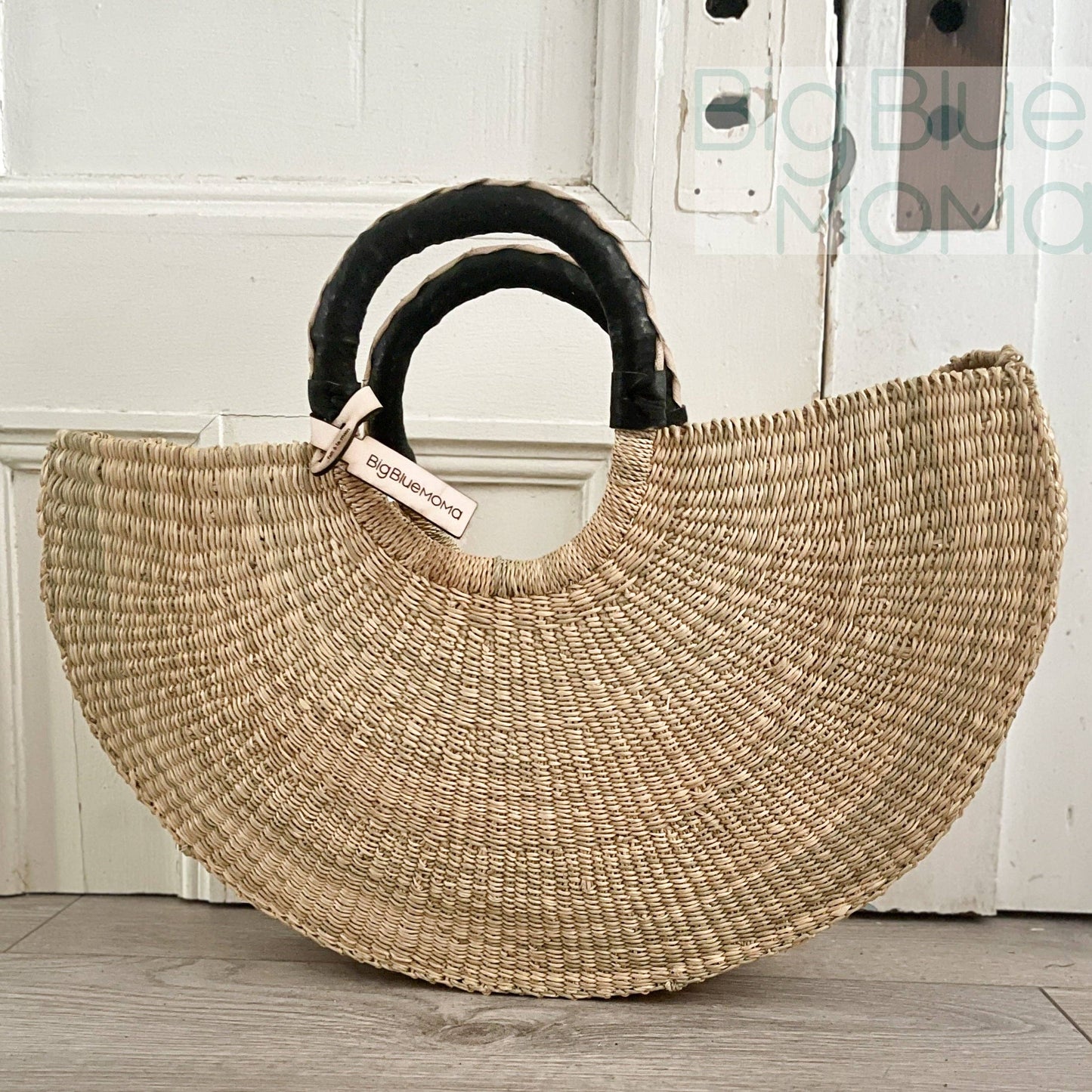 Big Blue Moma Bolga Basket - Half Moon Bag Supernatural