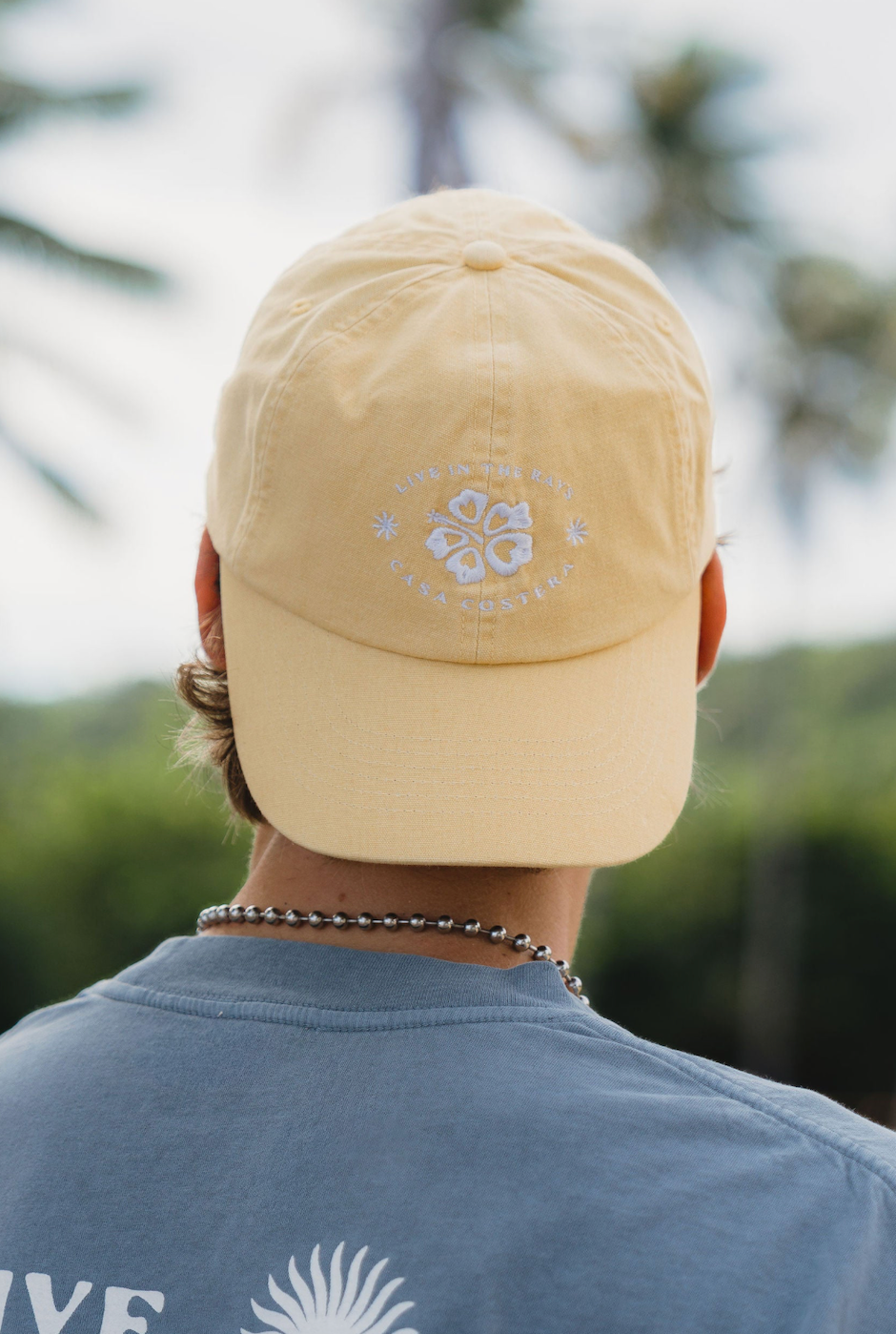 Casa Costera Flora Cap with Puerto Rico inspired floral embroidery