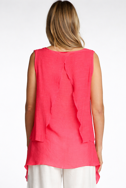 DKR & Co Sleeveless Round Neck Layered Tunic Top