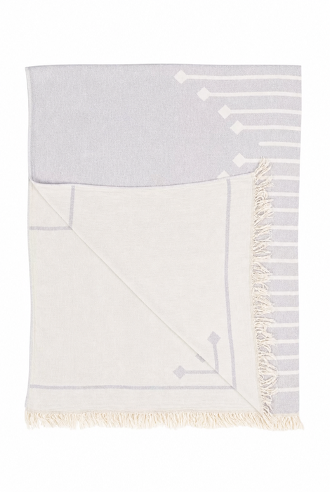 Pokoloko - Arrow Throw Blanket/XL Towel - Light Grey/Ecru