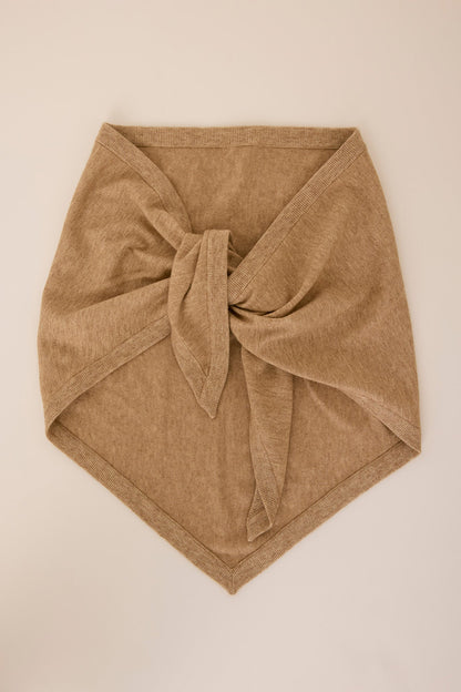 Gentle Fawn Everly Scarf in Heather Latte tied in a flat lay