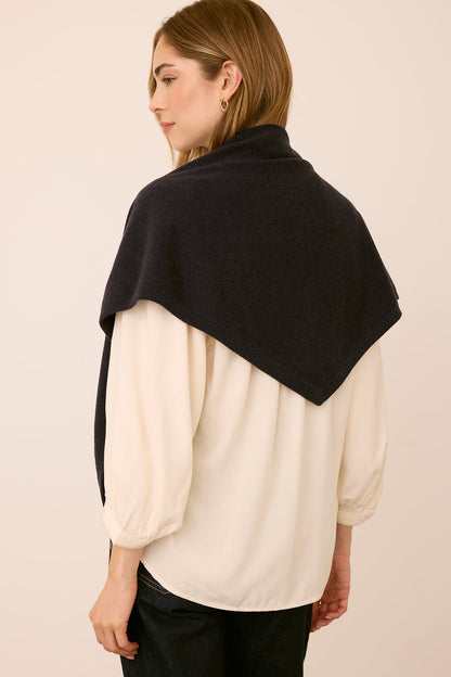 Gentle Fawn Everly Scarf in Navy showing the triangular back
