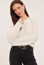 Gentle Fawn Mara women's boat neck sweater in Cream with relaxed dolman sleeves