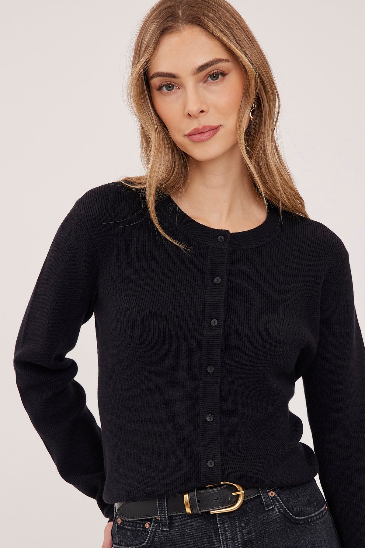 Gentle Fawn Mirabelle women's black button-up knit cardigan