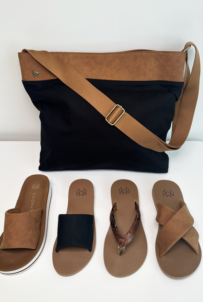 Malvados Monroe Messenger in Jet with Malvados matching sandals