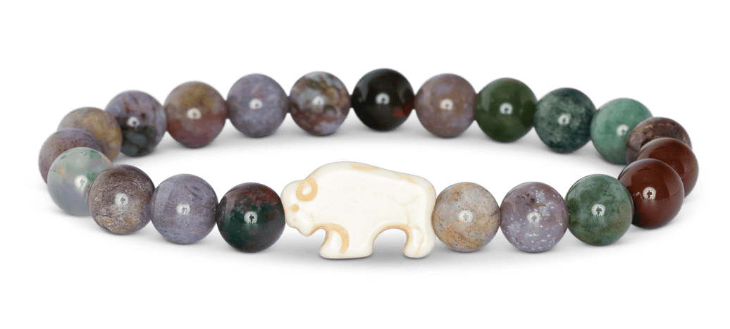 Fahlo The Roam bison tracking bracelet in Prairie Stone
