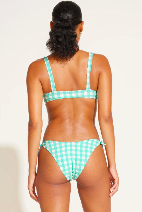 VITAMIN A LOU TIE SIDE SEAFOAM PUCKER GINGHAM