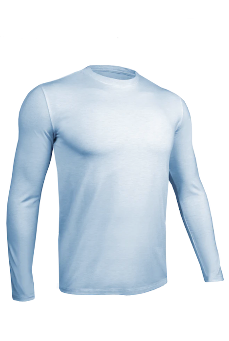 2UNDR LONG SLEEVE CREW HEATHER LIGHT BLUE