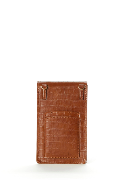 JEANE & JAX SADIE CROCO CROSSBODY PHONE CASE COGNAC