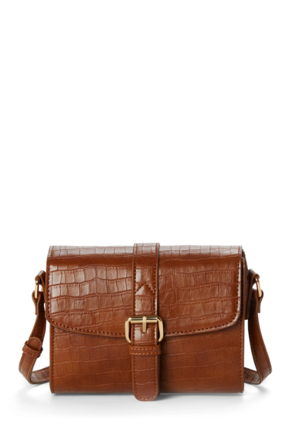 JEANE & JAX LINDSAY II CROCO CROSSBODY COGNAC